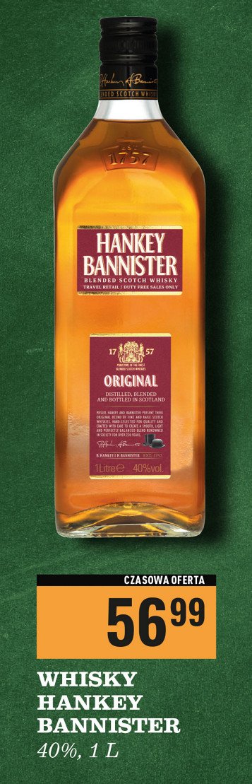 Whisky Hankey bannister promocja w Biedronka