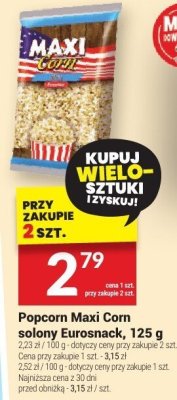 Popcorn Maxi Corn solony/serowy, 125 g promocja w Twój Market