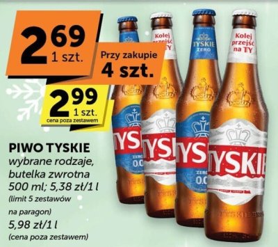 Piwo Tyskie różne rodzaje puszka 500 ml 5,38 zł/1 l 5,98 zł/1 l promocja w ABC