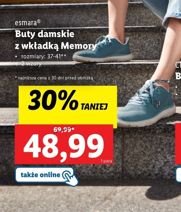 Buty damskie z wkładką memory 37-41 Esmara promocja