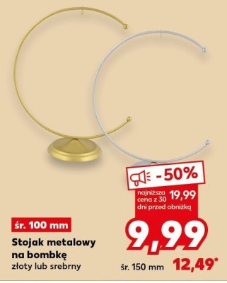 Stojak metalowy na bombkę złoty lub srebrny śr. 100 mm promocja w Kaufland