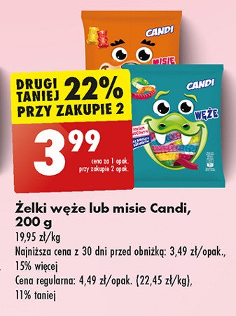 Żelki węże Candi (biedronka) promocja