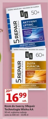 Dzienny krem silnie ujędrniający 50+ aktywny lifting Aa technologia wieku 5repair promocja