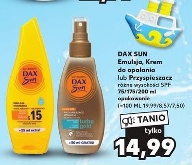 Emulsja do opalania rozświetlający spf15 Dax sun promocja