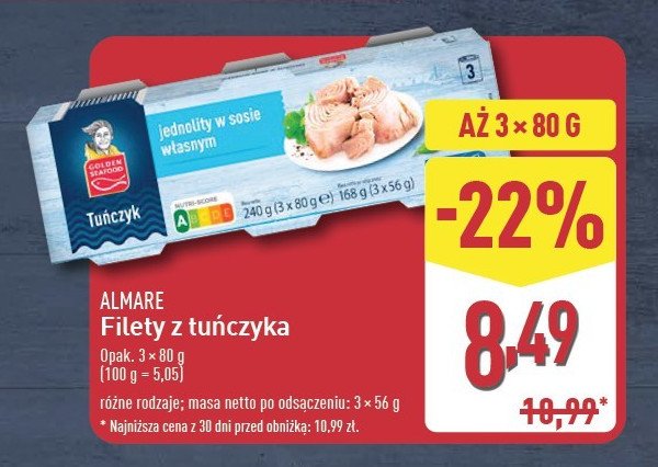 Tuńczyk jednolity w sosie własnym Golden seafood promocja