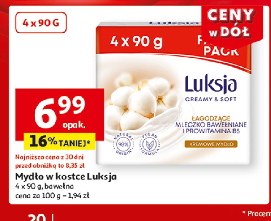 Mydło cotton milk & provitamin b5 Luksja creamy & soft promocja