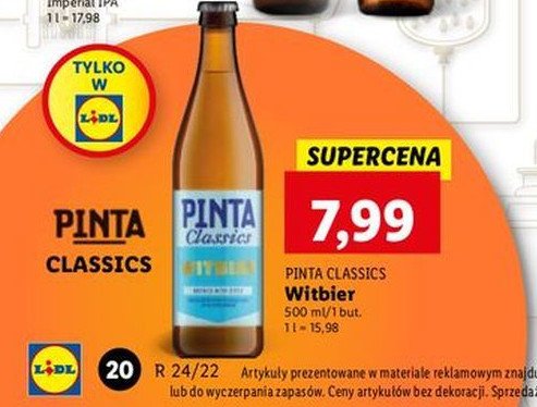Piwo Pinta classics witbier promocje