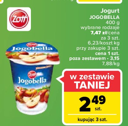 Jogurt jabłko-cynamon Zott jogobella promocja