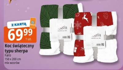 Koc świąteczny typu sherpa Faro promocja w Leclerc