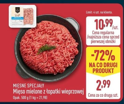 Mięso mielone z łopatki wieprzowej  promocja w Aldi