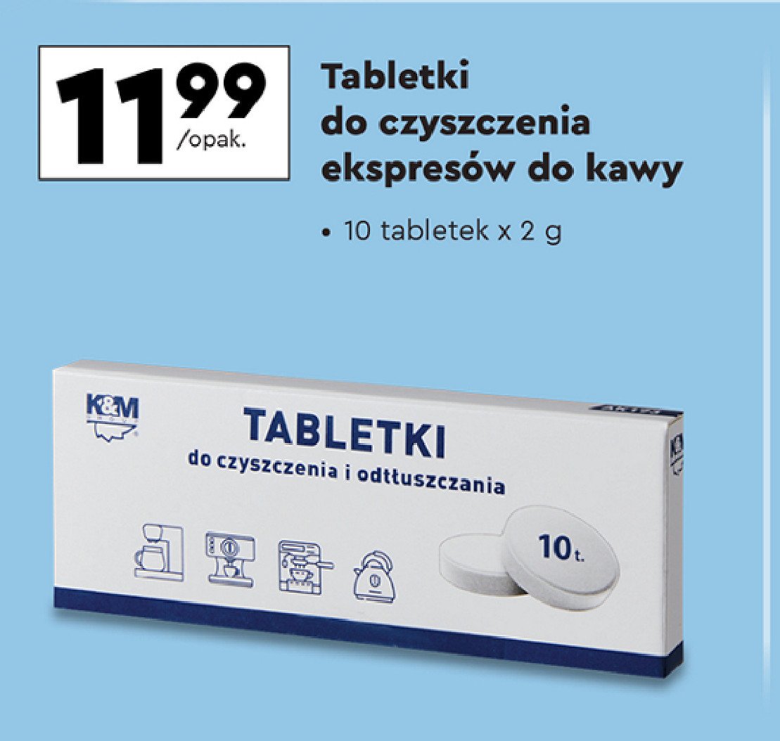 Tabletki do czyszczenia ekspresów K&m promocja w Biedronka