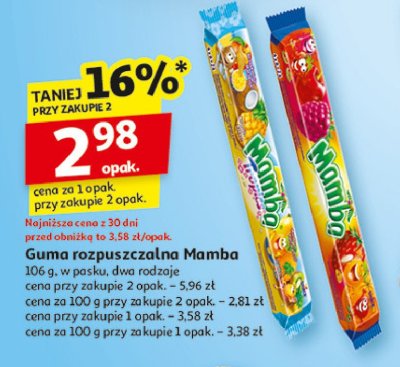 Guma rozpuszczalna wieloowocowa Mamba promocja
