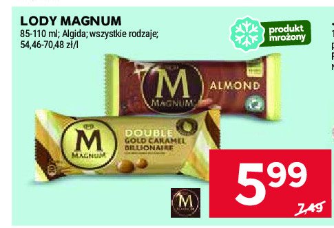 Lód gold caramel billionaire Algida magnum double promocja