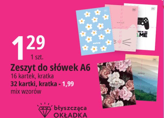 Zeszyt do s艂贸wek a6 16 kartkowy kratka promocja