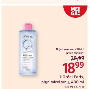 Płyn micelarny skóra wrażliwa i sucha L'oreal promocja