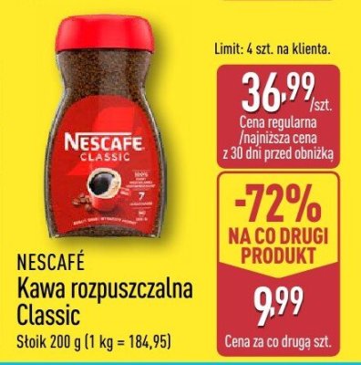 Kawa rozpuszczalna NESCAFÉ Classic promocja w Aldi