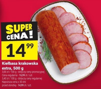 Kiełbasa krakowska extra, 500 g promocja w Twój Market