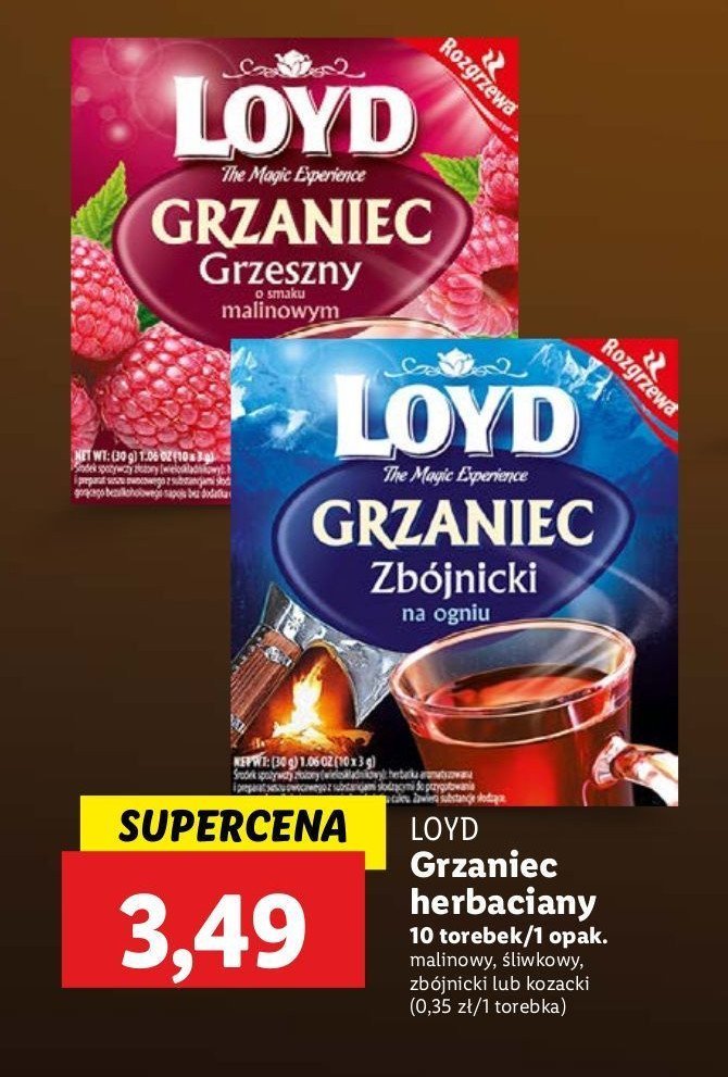 Grzaniec grzeszny malinowy Loyd tea promocja