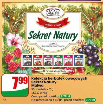 Kolekcja herbatek owocowych Sekret Natury  promocja w Dino