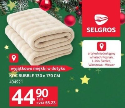 Koc Bubble 130 x 170 cm promocja w Selgros