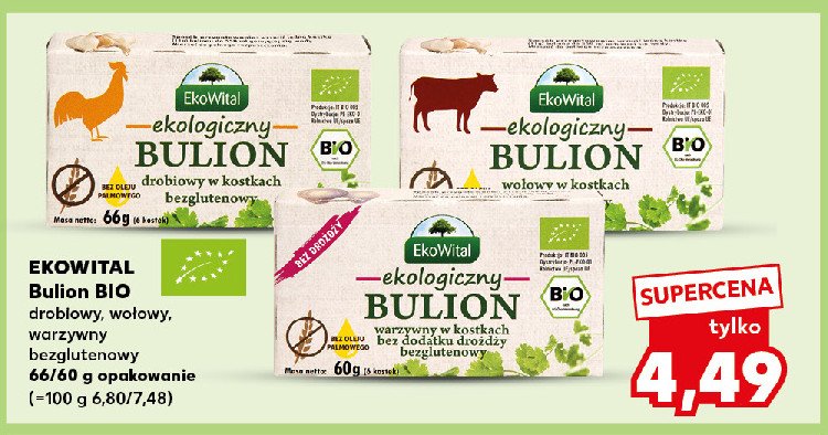 Bulion warzywny w kostkach bio Ekowital promocja