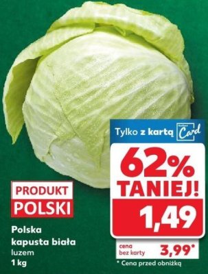 Kapusta biała Polska luzem promocja w Kaufland