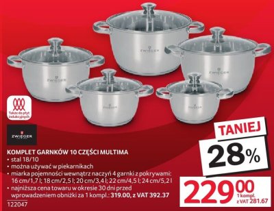 Komplet garnków 10 części Multima Zweger promocja w Selgros