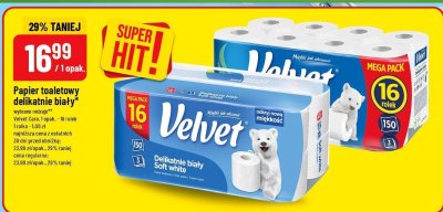 Papier toaletowy Velvet Care delikatnie biały promocja w POLOmarket