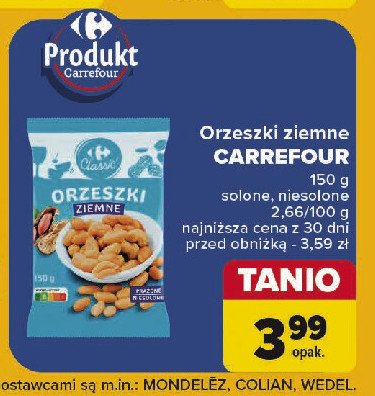 Orzeszki ziemne solone Carrefour promocja