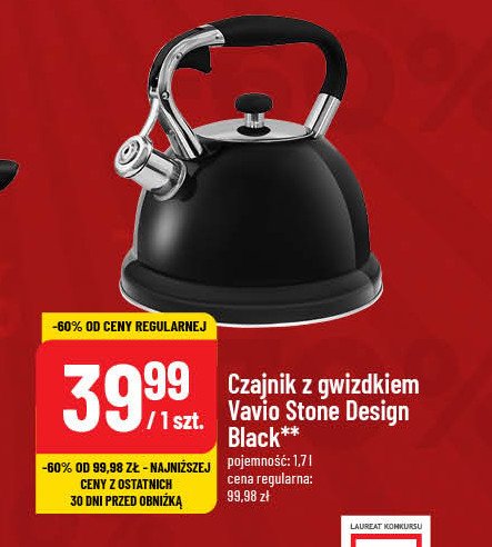 Czajnik stone design black 1.7 l Vavio promocja w POLOmarket