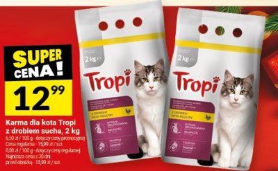 Karma dla kota Tropi z drobiem różne rodzaje 2 kg promocja w Twój Market