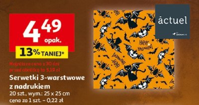 Serwetki 3-warstwowe z nadrukiem 20 szt., wym.: 25 x 25 cm promocja w Auchan