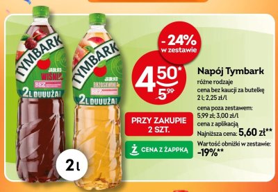 Napój Tymbark różne rodzaje promocja w Żabka