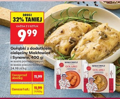 Gołąbki z dodatkiem cielęciny Makłowicz i Synowie 400g w sosie pieczarkowym promocja w Biedronka