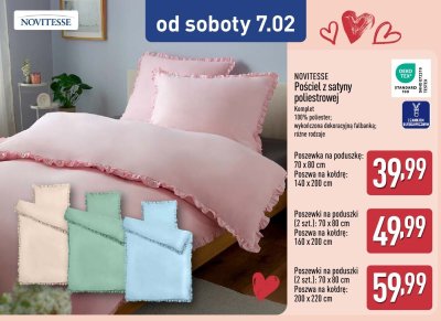 Pościel z satyny poliestrowej NOVITESSE - Poszewka na poduszkę 70 x 80 cm promocja w Aldi