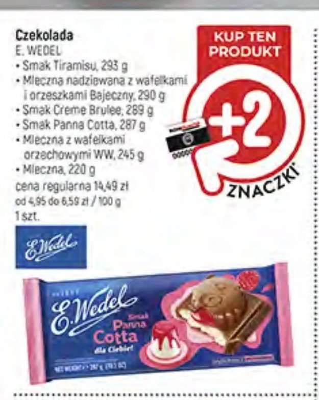 Czekolada mleczna o smaku creme brulee E. wedel promocja