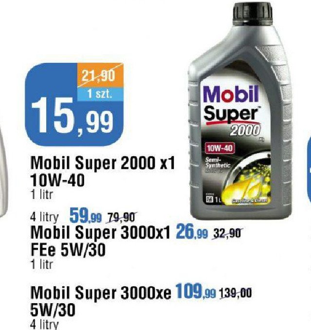 Olej 10w40 benzyna Mobil super 2000 promocja
