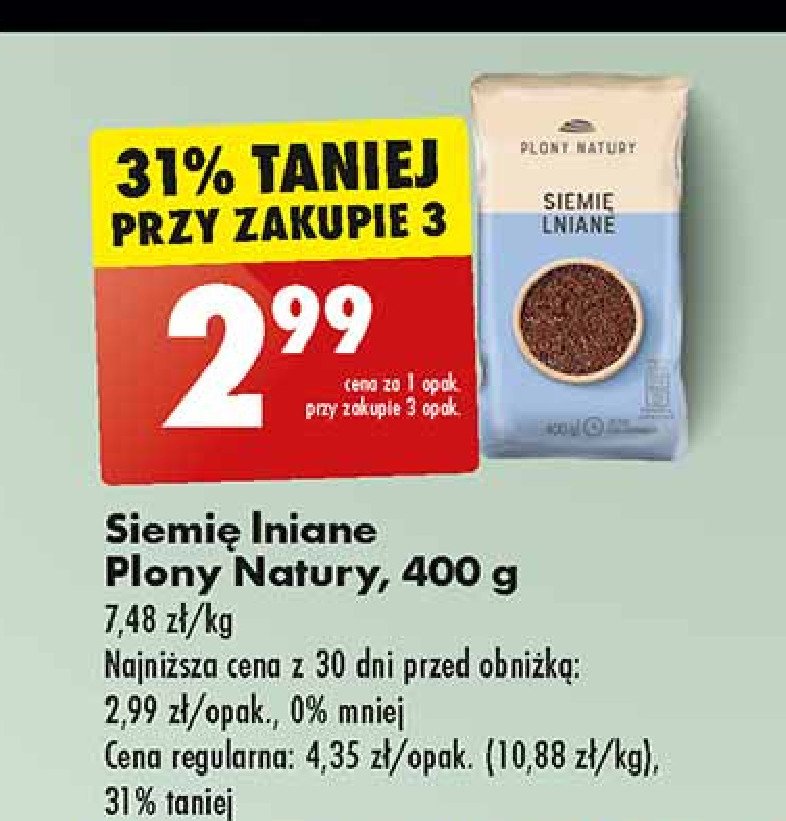 Siemię lniane Plony natury promocja