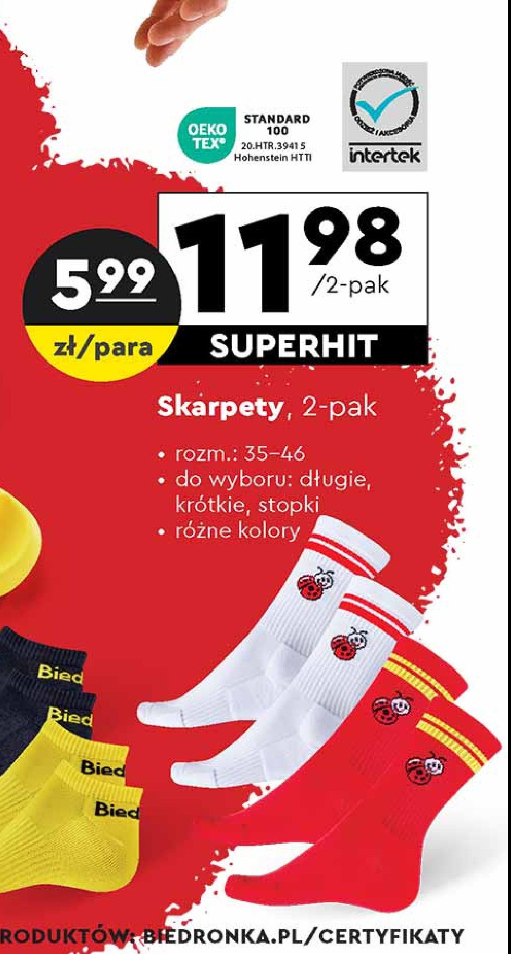 Stopki męskie Biedronka promocja