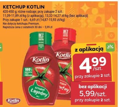 Ketchup Kotlin różne rodzaje promocja w Stokrotka