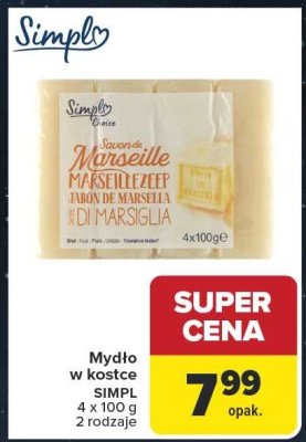 Mydło w kostce SIMPL różne rodzaje promocja w Carrefour