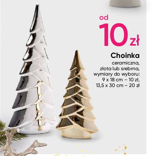 Choinka ceramiczna srebrna 13.5 x 30 cm promocja