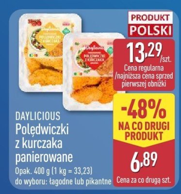 Polędwiczki z kurczaka panierowane łagodne promocja w Aldi