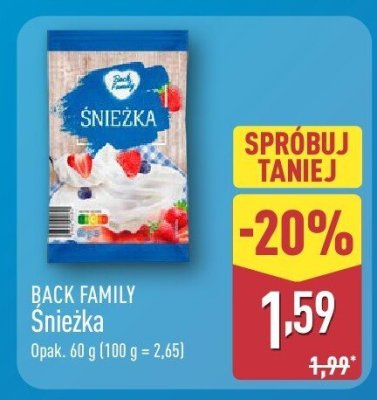 Bita śmietana instant Śnieżka  promocja w Aldi