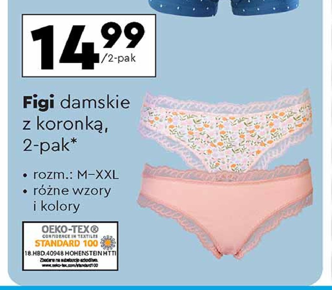 Figi damskie z koronką promocja w Woolworth