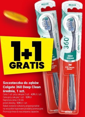 Szczoteczka do zębów Colgate 360 Deep Clean średnia, 1 szt. promocja w Twój Market
