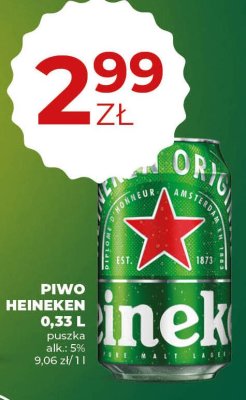 Piwo Heineken 0,33 L promocja w Duży Ben