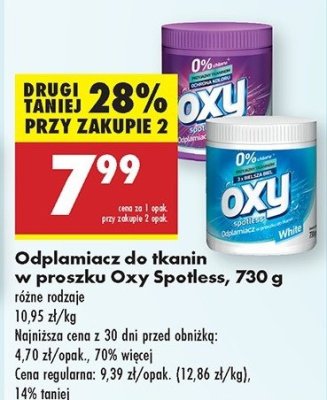 Odplamiacz w proszku white Oxy spotless promocja