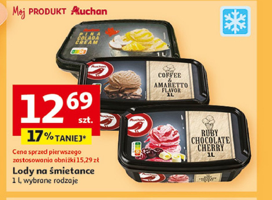 Lody wiśnia w czekoladzie Auchan promocja w Auchan