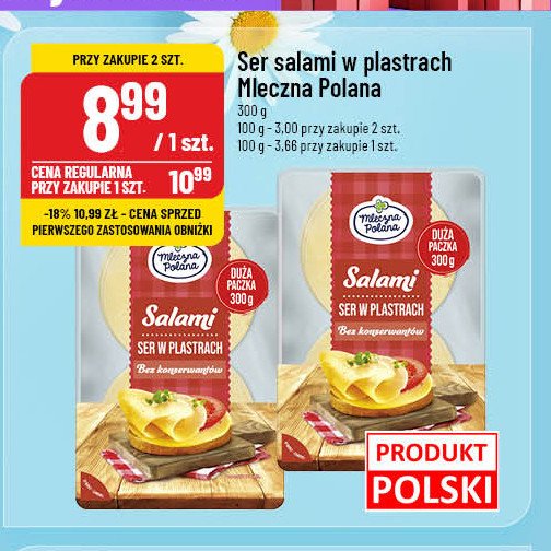 Ser salami Mleczna polana promocja